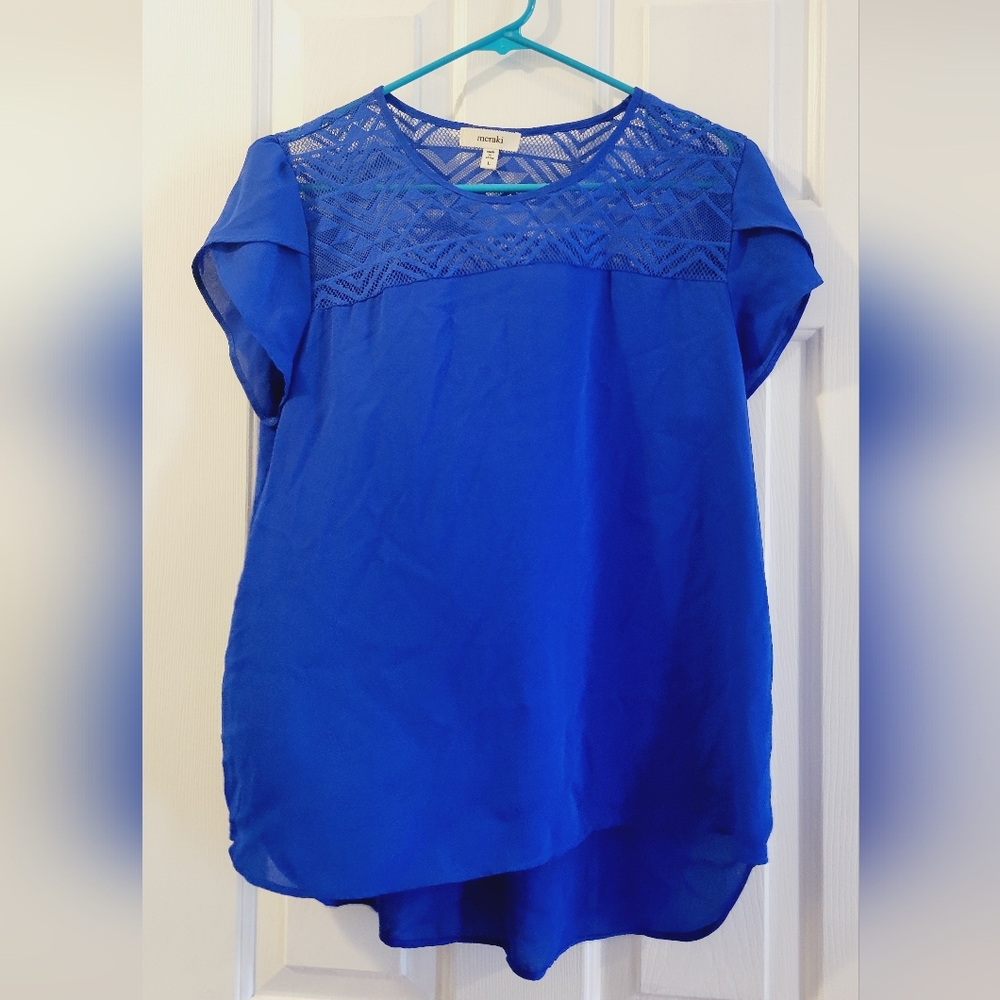 Cute Large Meraki Blue mesh top